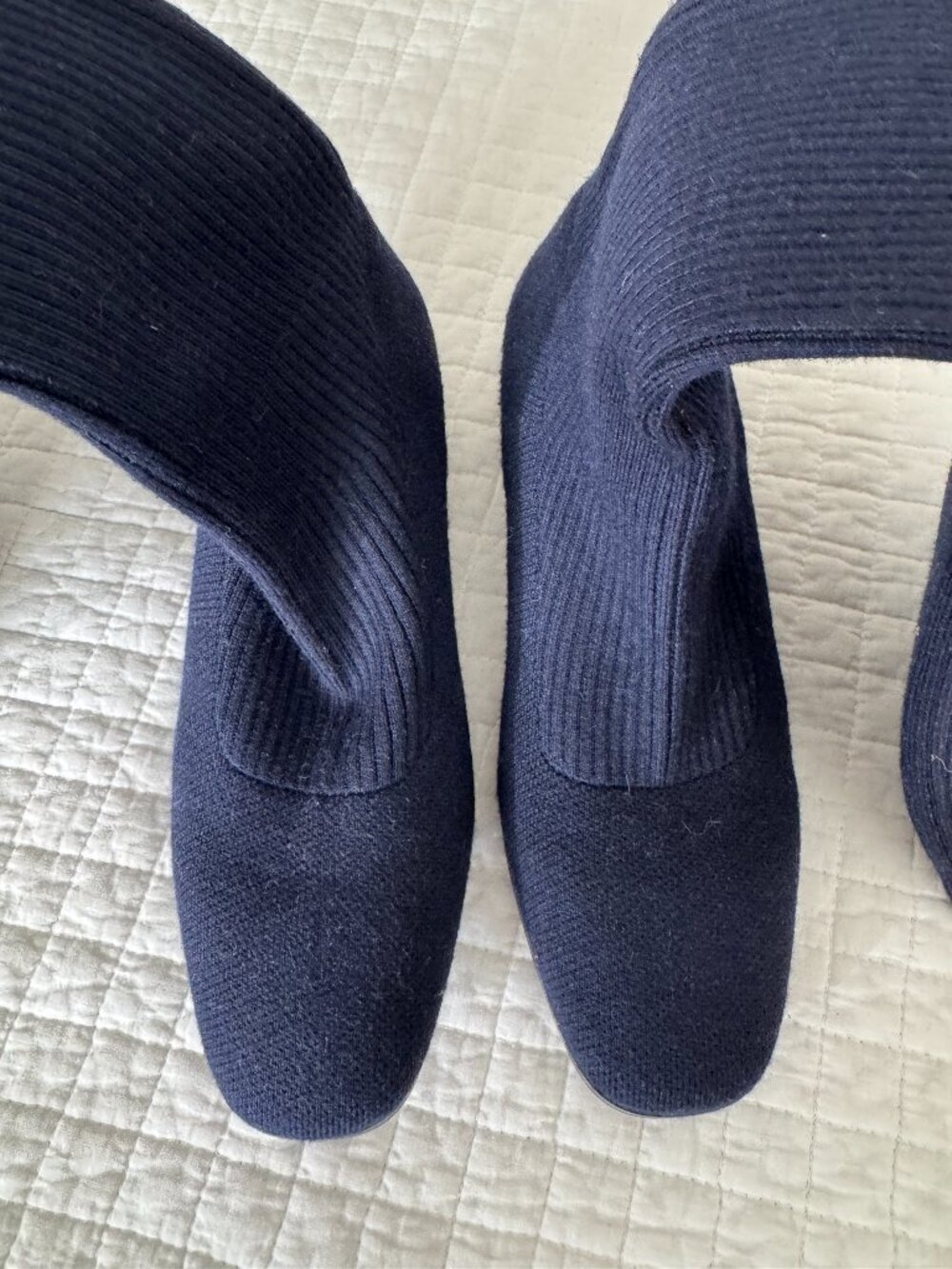 Vivaia Navy Blue Wool Knee High Boots Size 39.5